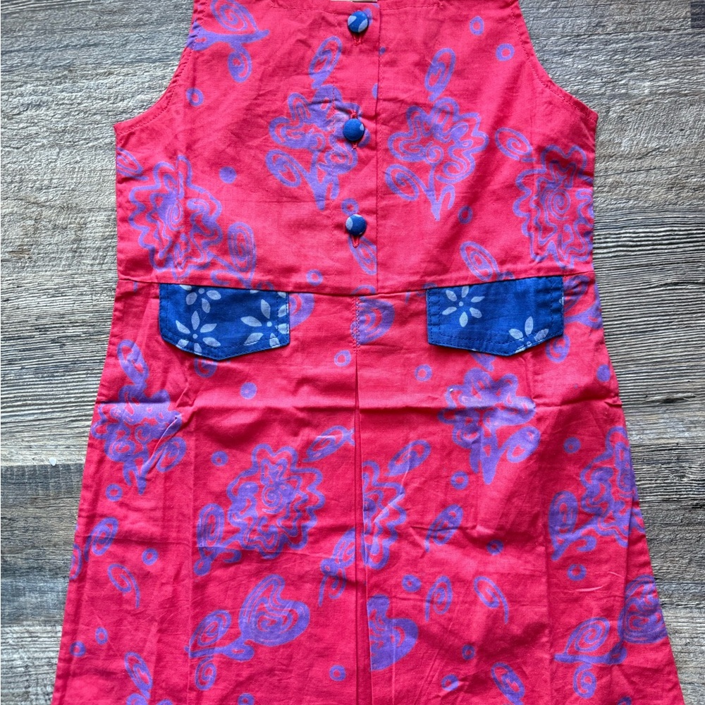 Baju‎ The Comfort Clothing Co Pink Blue Floral Dress Girls Size 2 Vintage Style